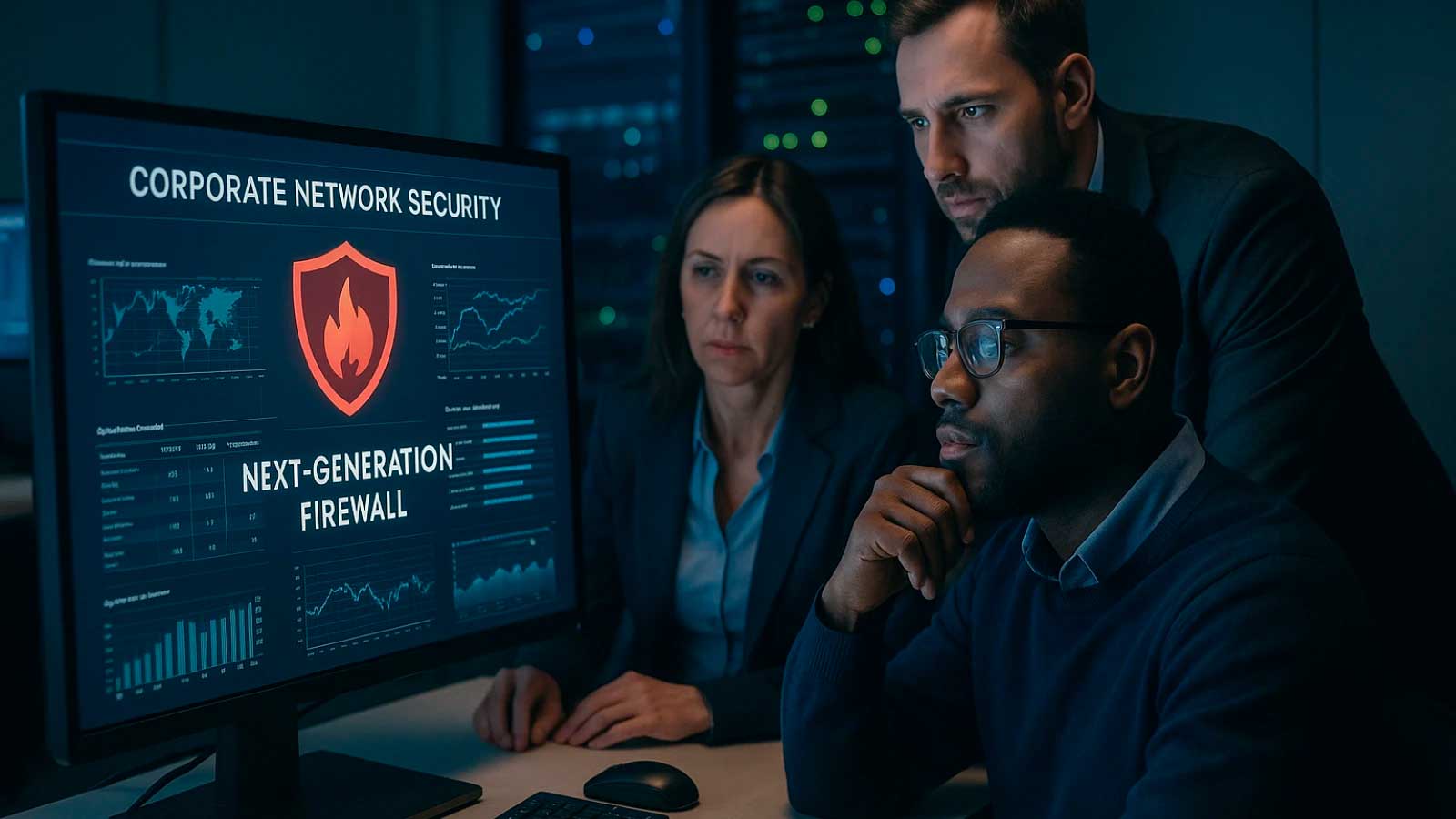 Segurança de rede corporativa com firewall de nova geração